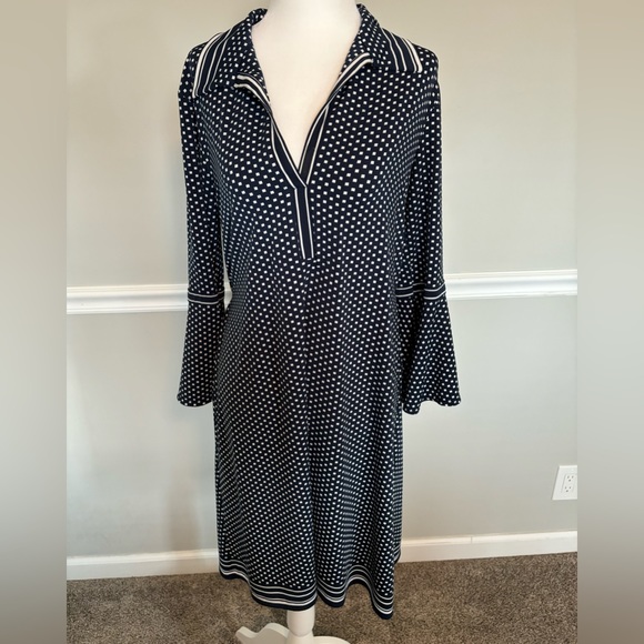 MAX STUDIO Navy/White Printed Dress - Picture 4 of 6